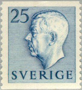 Ruotsi 1954 - Gustaf VI Adolf (Letters in color) 25 ore blue