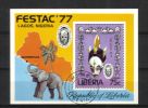 Liberia 1977 - Elephant, Ibo mask and Festival emblem