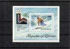 Liberia 1980 - Downhill skiing, Olympic Winter Games, Lake Placid Liberia 1980 - Downhill skiing, Olympic Winter Games, Lake Placid