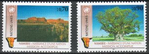 YK Geneve 1991 - Independence of Namibia 1 year anniv. (2) YK Geneve 1991 - Independence of Namibia 1 year anniv. (2)