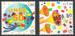 YK Geneve 2001 - UN Postal Administration, 50th Anniv. (2) YK Geneve 2001 - UN Postal Administration, 50th Anniv. (2)