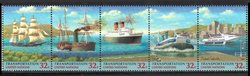 UN New York 1997 - Transportation Ships (Strip of 5)