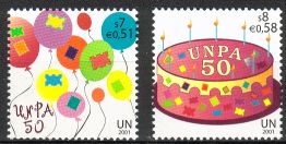 YK Wien 2001 - UN Postal Administration, 50th Anniv. (2) YK Wien 2001 - UN Postal Administration, 50th Anniv. (2)