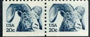 Bighorn Sheep pair two side perforated