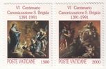 Vatikaani 1991 - Canonization of St. Bridget (Birgitta 1303-1373), 600th Anniv. (2) Vatikaani 1991 - Canonization of St. Bridget (Birgitta 1303-1373), 600th Anniv. (2)