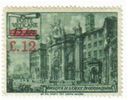 Vatican 1952 - Basilica of the Holy Cross in Jerusalem red overprint 12 on 13