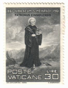 Vatikaani 1961 - Death of St. Meinrad, 1,100th anniv 1/3 Vatikaani 1961 - Death of St. Meinrad, 1,100th anniv 1/3
