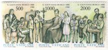 Vatikaani 1988 - St. John Bosco (1815-1888), educator (strip of 3)