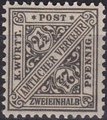 Saksa Wurttemberg 1916 - Württemberg Official digits in signs 2½Kr wm1