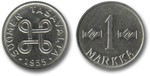 Suomi 1955 1mk markka, UNC