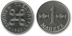 Suomi 1960 1mk markka, UNC