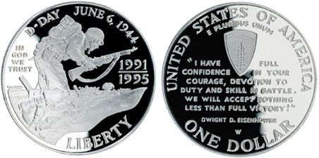 USA 1993 World War II 50th Anniversary (1991-95) $1 hopea proof