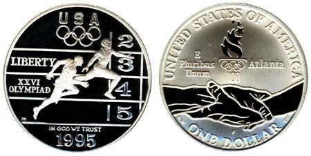 USA 1995 Olympics Track & Field (Atlanta 1996) $1 hopea proof