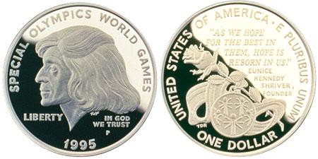 USA 1995 Special Olympics World Games $1 silver proof