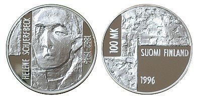 Finland 1996 Helene Schjerfbeck 100 mk Proof