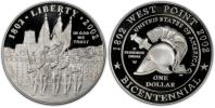 USA 2002 West Point Bicentennial $1 silver proof