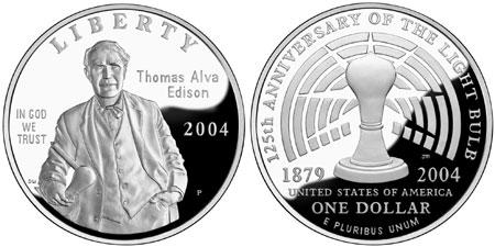 USA 2004 Thomas Edison $1 silver proof