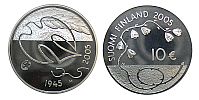 Finland 2005 10e 60 years Peace and Freedom silver, Proof