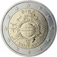 Irlanti 2012 2e Euro 10 vuotta rahana