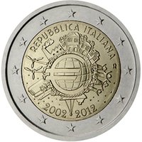 Italy 2012 2e 10 years of the euro Currency