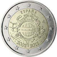 Espanja 2012 2e Euro 10 vuotta rahana