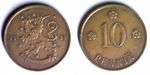 Finland 10 penni 1940 (used) ID# 6433