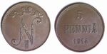 Finland 5 penni 1914 (used)