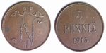 Finland 5 penni 1915 (used)