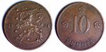 Suomi 10 penniä 1924 (käytetty)
