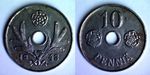 Finland 10 penni 1943 Fe (used)