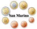 San Marino Euro coin set 1c - 2e mixed years