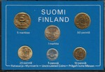 Finland 1980 markka coin year set 5p - 5mk UNC