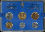 Finland 1985 markka coin year set 5p - 5mk UNC