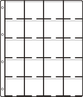 Säilytyslehti Standard 50x50mm kolikkokehyksille 10 kpl/pak