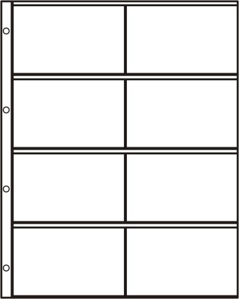 Säilytyslehti 8 taskua 113 x 73 mm. 5 kpl/pak