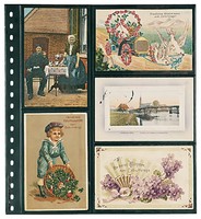 Lindner Omnia Page for 10 old postcards 95 x 143 mm, black