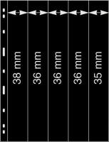 Uniplate lehdet. 38+3x36+35mm pystytaskua. 5kpl. Musta