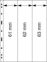 Uniplate Stocksheets 3 v.strips 61, 62, 63mm. 5pcs. Clear