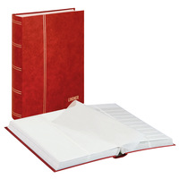 Stockbook Lindner Standard 64 white div.pages A4 Red