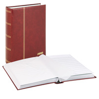 Stamp Stockbook Lindner Elegant 64 white pages A4 red