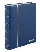 Stamp Stockbook Lindner Nubuk 60 white pages, A4 Dblue
