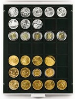 Coin Storage Box 36 x 36 mm square compartments, black