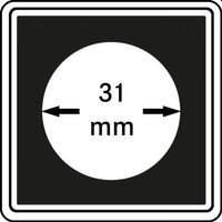 Neliö kolikkokapselit 31 mm CARREE 4 kpl pakkaus