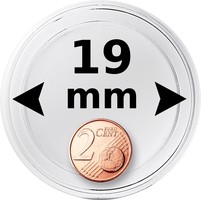 Coin capsule for Ø 19.0 mm coin (2 euro cent) 10 pcs