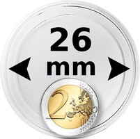 Coin capsule for Ø 26.0 mm coin (2 euro) 10 pcs