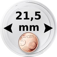 Kolikkokapseli Ø 21,5 mm kolikolle (5 euro cent) 10 kpl