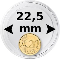 Kolikkokapseli Ø 22,5 mm kolikolle (20 euro cent) 100 kpl