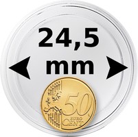 Coin capsule for Ø 24.5 mm coin (50 euro cent) 100 pcs