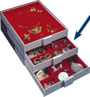 Collection Box, 2 compartments 105 x 280mm each, red/grey