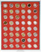 Coin Storage Box 24mm (1 euro cent in coin capsules) red/gr